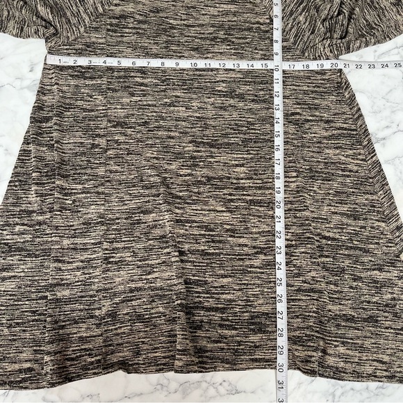 Soma tan black jersey stretch tunic top shark bite hem 3/4 length sleeves XL - Picture 5 of 7